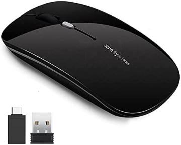 Uciefy Q5 Slim Rechargeable Wireless Mouse, Black
