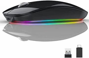 Uciefy M530 RGB Bluetooth Mouse, Type C Charging Dual Mode Wireless Mouse, Black