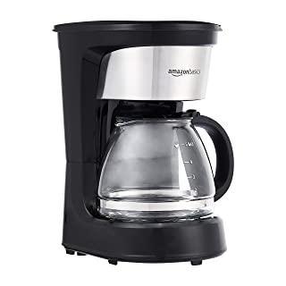Amazon Basics 5-Cup Coffee Maker with Reusable Filter - Black and Stainless Steel