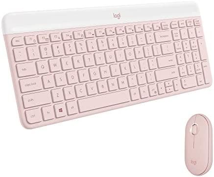 Logitech MK470 Slim Wireless Keyboard and Mouse Combo, Rose