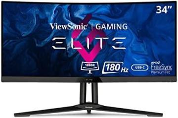 ViewSonic Elite XG340C-2K 34 Inch 1440p Ultra-Wide QHD Curved Gaming Monitor
