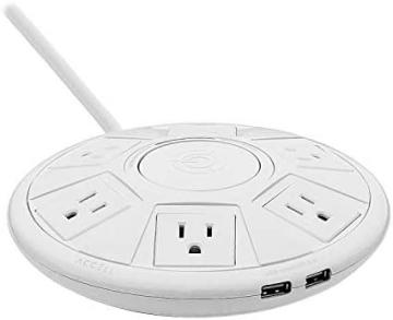 Accell Power Air - Surge Protector and USB Charging Station - White, 6 ft