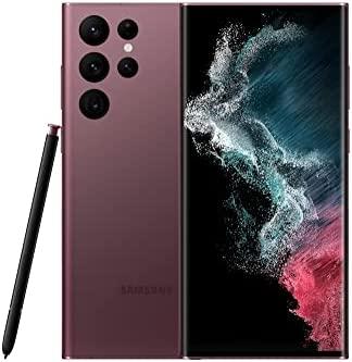 Samsung Galaxy S22 Ultra Cell Phone, 128GB, Burgundy