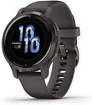 Garmin Venu 2S, Smaller-sized GPS Smartwatch, Slate Bezel with Graphite Case and Silicone Band