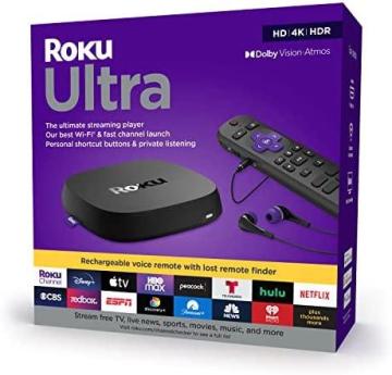 Roku Ultra 2022 4K/HDR/Dolby Vision Streaming Device and Roku Voice Remote Pro