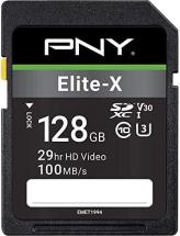PNY 128GB Elite-X Class 10 U3 V30 SDXC Flash Memory Card