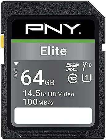 PNY 64GB Elite Class 10 U1 V10 SDXC Flash Memory Card