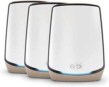 Netgear Orbi Tri-Band WiFi 6 Mesh System (RBK863S) – Router with 2 Satellite Extenders