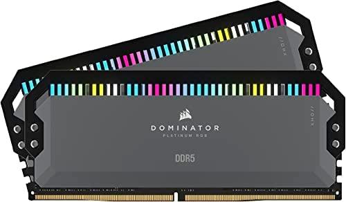 Corsair Dominator Platinum RGB DDR5 32GB (2x16GB) 5200MHz C40 Desktop Memory, Cool Gray