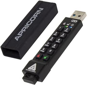 Apricorn Apricon Aegis Secure Key 3NX: Software-Free 256-Bit AES XTS Encrypted USB 3.1 Flash Key
