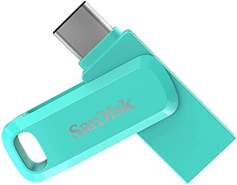 SanDisk 256GB Ultra Dual Drive Go USB Type-C Flash Drive, Mint Green