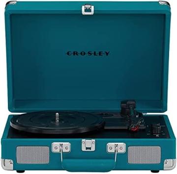 Crosley CR8005F-TL Cruiser Plus Vintage Suitcase Vinyl Record Player Turntable, Teal