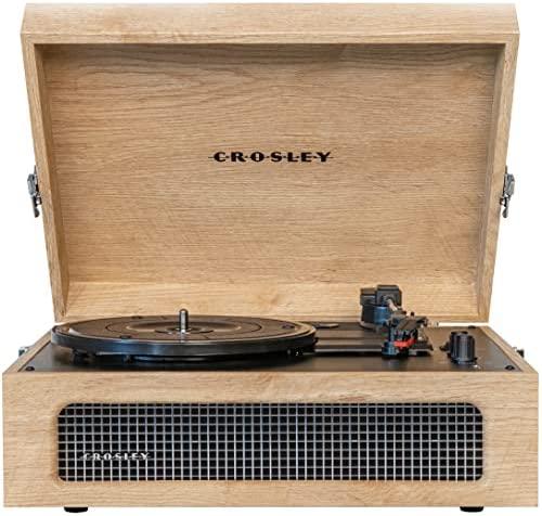 Crosley CR8017U-NA1 Voyager Vintage Portable Vinyl Record Player Turntable, Natural