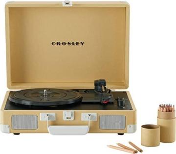Crosley CR8005F-CP Cruiser Plus Vintage Suitcase Vinyl Record Player Turntable, Customizable