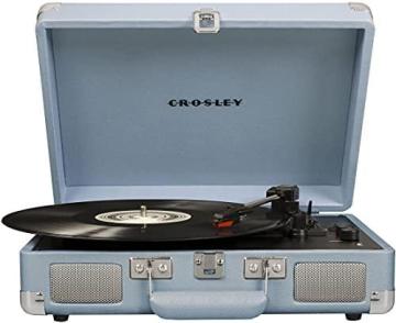 Crosley CR8005F-TN Cruiser Plus Vintage Suitcase Vinyl Record Player Turntable, Tourmaline