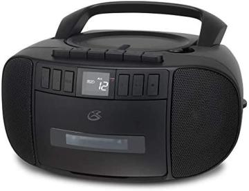GPX BCA209B Portable Am/FM Boombox with CD and Cassette Player, Black