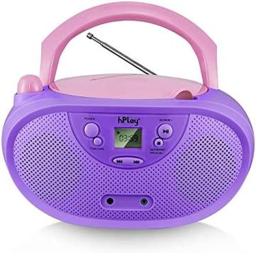 hPlay Gummy GC04 Portable CD Player Boombox, Pastel Violet