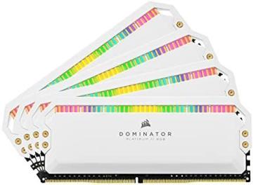 Corsair Dominator Platinum RGB 32GB (4x8GB) DDR4 3600 (PC4-28800) C18 1.35V Desktop Memory – White