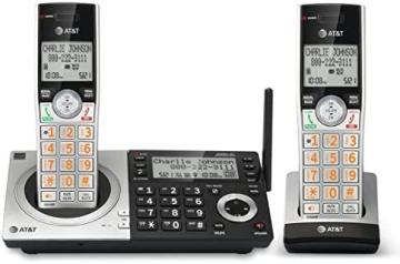 AT&T CL83207 DECT 6.0 Expandable Cordless Phone with Smart Call Blocker, Silver/Black