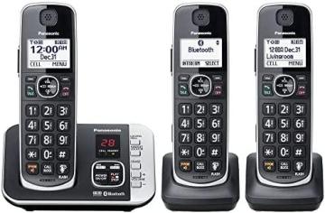 Panasonic KX-TGE663B Link2Cell Bluetooth DECT 6.0 Expandable Cordless Phone System