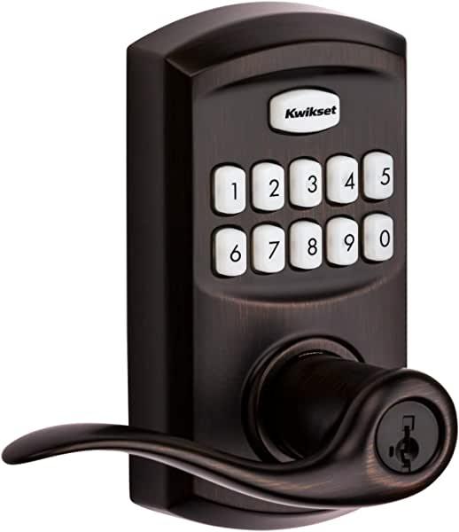 Kwikset SmartCode 917 Keypad Keyless Entry Traditional Residential Electronic Lever, Venetian Bronze
