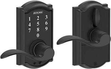 Schlage Touch Camelot Lock with Accent Lever (Matte Black) FE695 CAM 622 ACC