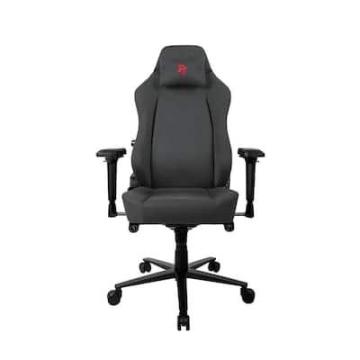 Arozzi Primo Premium Woven Fabric Gaming Chair, Dark Grey with Red Accent