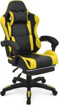 MoNiBloom Gaming Chair Office Chair Leather High Back Computer Chair, Yellow