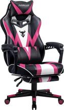 Zeanus Gaming Chair with Footrest Light Pink Gamer Chair for Girls, Rose