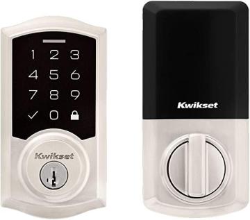 Kwikset SmartCode 270 Keyless Electronic Touchpad Deadbolt, Auto Door Lock, Satin Nickel