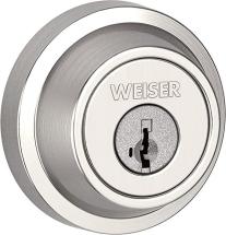 Weiser Round Single Cylinder Deadbolt Lock - Satin Nickel + Smart Key