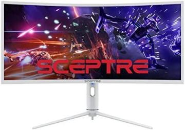 Sceptre C345B-QUN168W Nebula White 34" UltraWide 1000R Curved Gaming Monitor