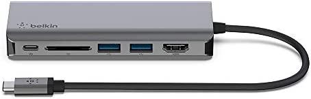 Belkin USB C Hub, 6-in-1 MultiPort Adapter Dock with 4K HDMI
