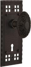 Nostalgic Warehouse Craftsman Plate with Keyhole Victorian Knob, Privacy - 2.75", Oil-Rubbed Bronze