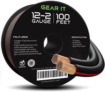 Gearit 12AWG Speaker Wire, GearIT Pro Series 12 AWG Gauge Speaker Wire Cable, 100 Feet