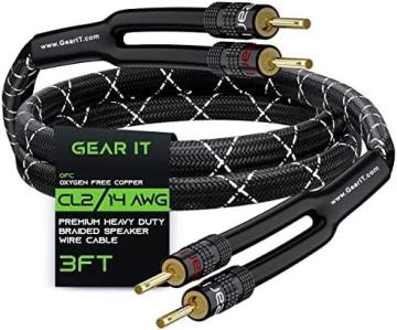 GearIT 14AWG Premium Heavy Duty Braided Speaker Wire (3 Feet)