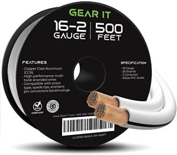 Gearit 16AWG Speaker Wire, GearIT Pro Series 16 Gauge Speaker Wire Cable, 500 Feet