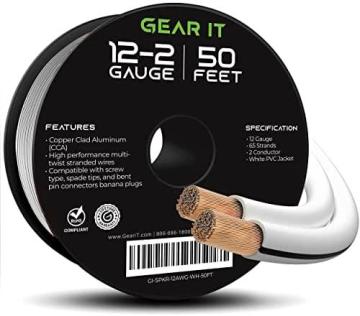 Gearit 12AWG Speaker Wire, GearIT Pro Series 12 AWG Gauge Speaker Wire Cable 50 Feet