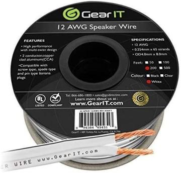Gearit 12AWG Speaker Wire, GearIT Pro Series 12 Gauge Speaker Wire Cable 200 Feet