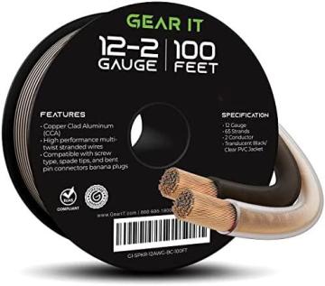 GearIT Pro Series 12AWG Speaker Wire, 12 Gauge Speaker Wire Cable 100 Feet