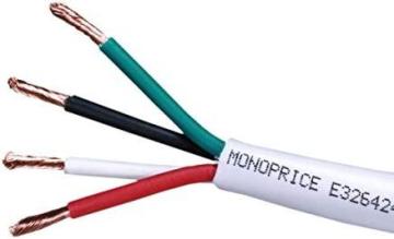 Monoprice 104041 Access Series 16 Gauge AWG CL2 Rated 4 Conductor Speaker Wire/ Cable – 100ft