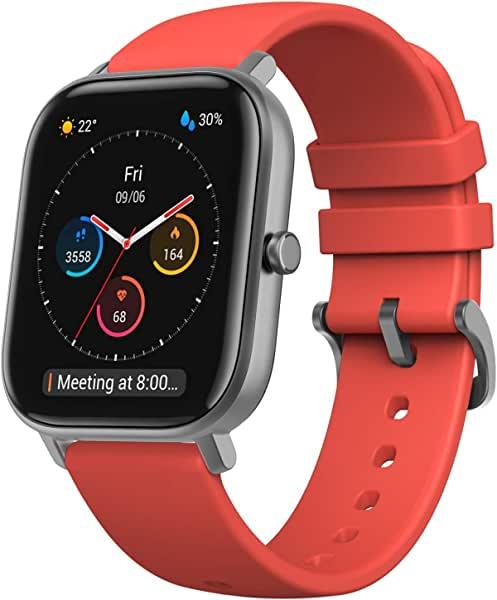 Amazfit GTS Fitness Smartwatch with Heart Rate Monitor, Vermillion Orange