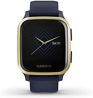 Garmin Venu Sq Music, GPS Smartwatch with Bright Touchscreen Display, Light Gold and Navy Blue