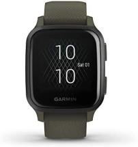 Garmin Venu Sq Music, GPS Smartwatch with Bright Touchscreen Display, Slate and Moss Green