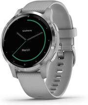 Garmin vivoactive 4S Smaller-Sized GPS Smartwatch, Silver with Gray Band