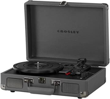 Crosley CR8005F-SG Cruiser Plus Vintage Vinyl Record Player Turntable, Slate