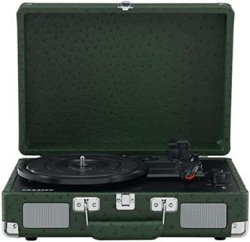 Crosley CR8005F-OS Cruiser Plus Vintage Suitcase Vinyl Record Player Turntable, Ostrich