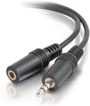 C2G 40405 3.5mm M/F Stereo Audio Extension Cable, Black (1.5 feet, 0.45 Meters)