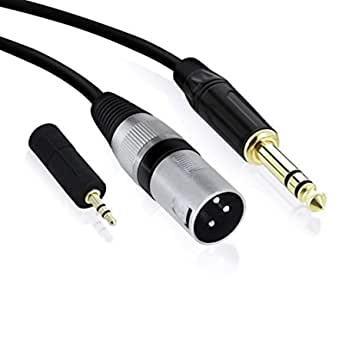 GearIT XLR Male to TRS Male 1/4 inch 6.35mm (TRS to XLR Male Cable) 3 Feet