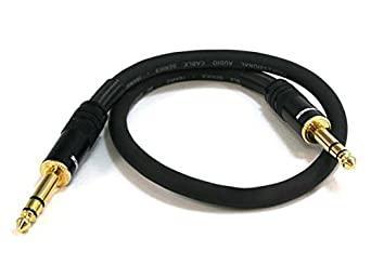 Monoprice 1/4-Inch TRS Male to 1/4-Inch TRS Male Cable - 1.5 Feet- Black, 16AWG, Gold Plated